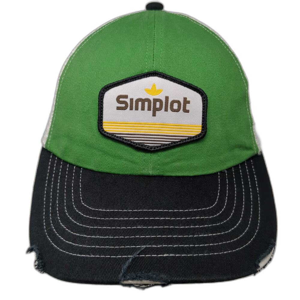 K-Products Baseball Cap Green OSFM Simplot Patch Mesh Back Strapback Trucker Hat
